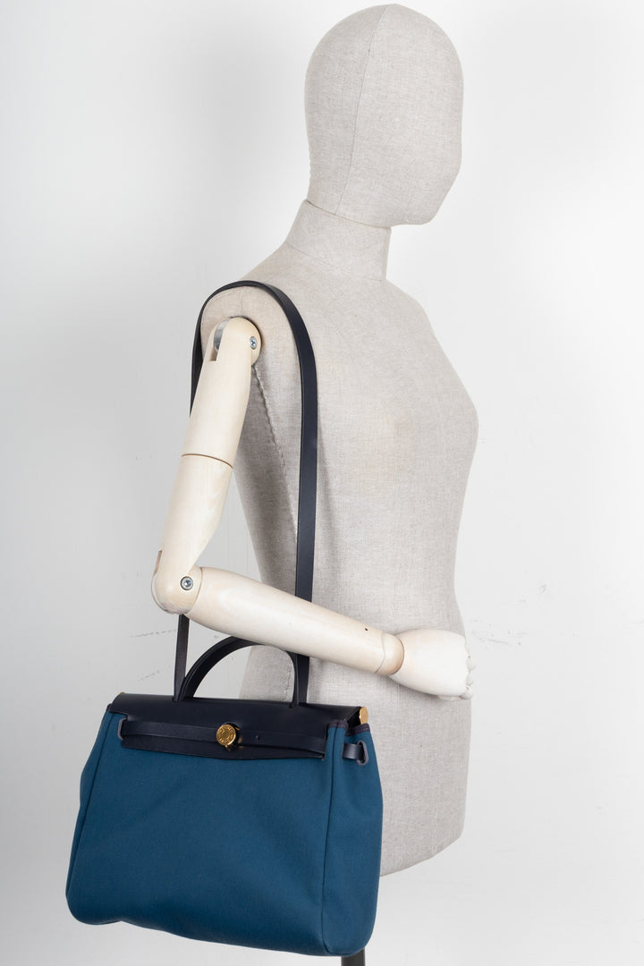 HERMÈS Herbag Zip 31 Blue Navy Petrol