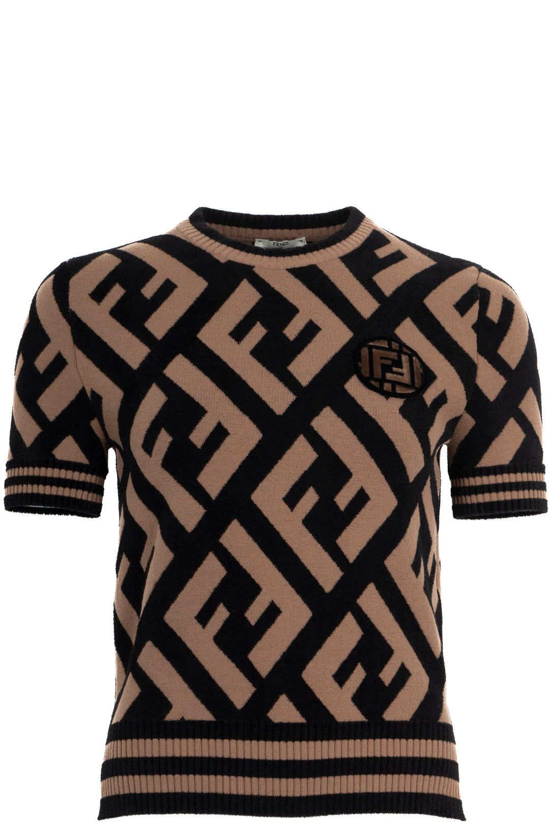 Chemise FENDI Zucca imprimée en maille marron