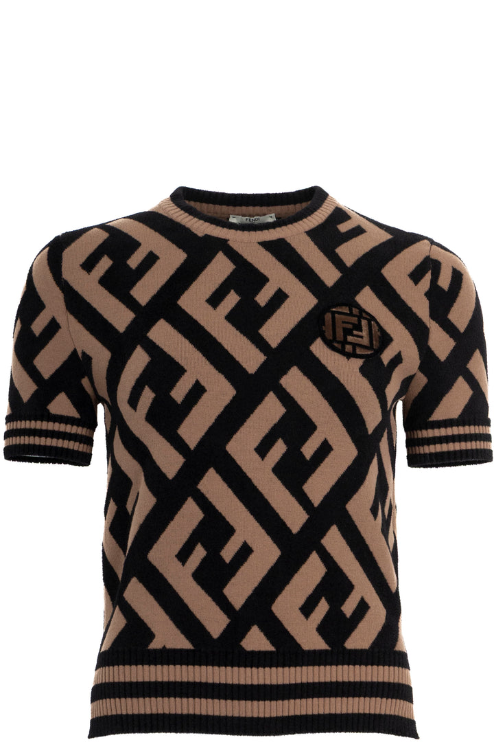 Chemise FENDI Zucca imprimée en maille marron