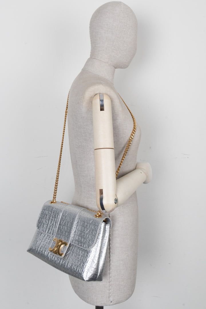 CELINE Victoire Crossbody Bag Silver