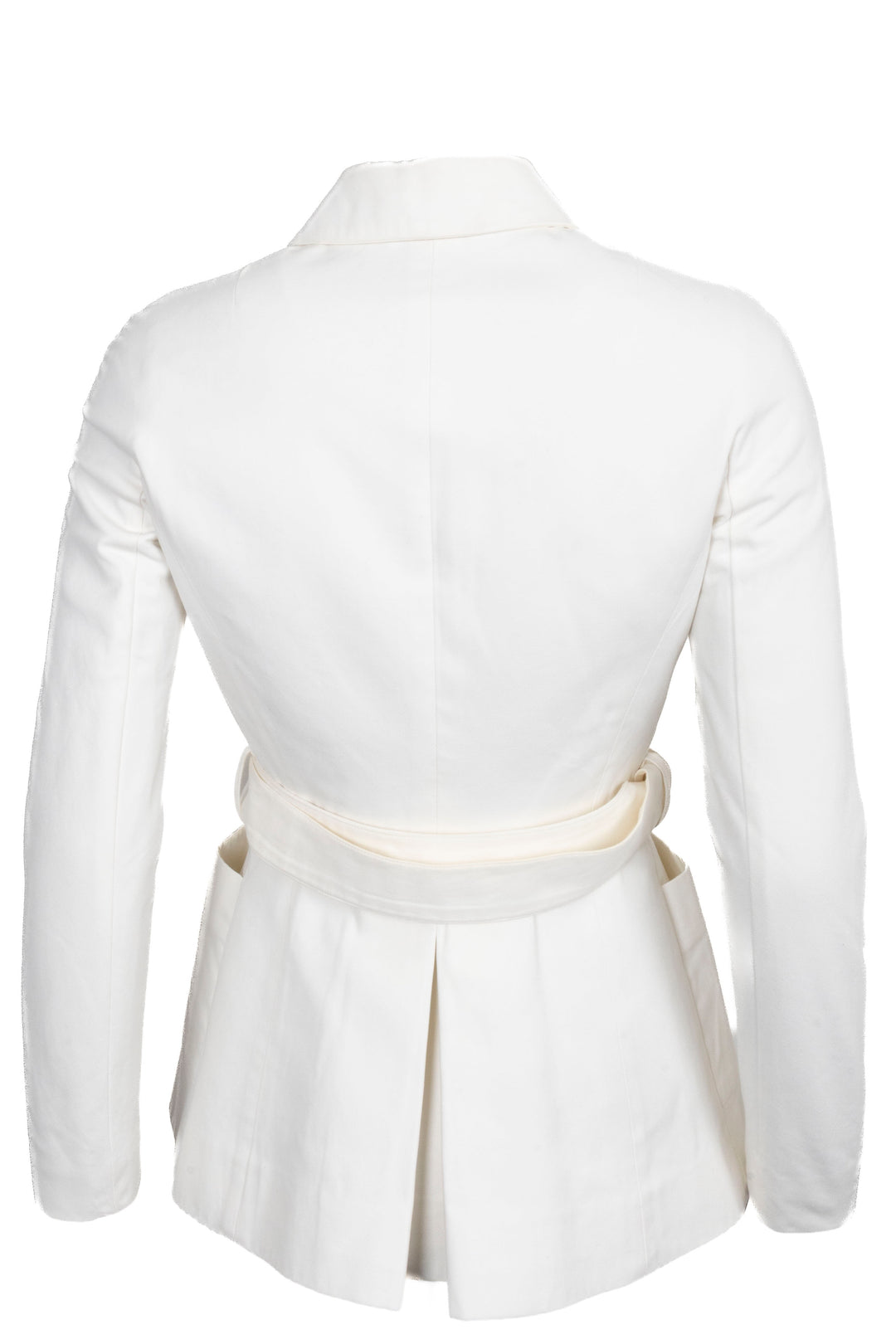 CHRISTIAN DIOR Veste asymétrique croisée à ceinture en coton blanc