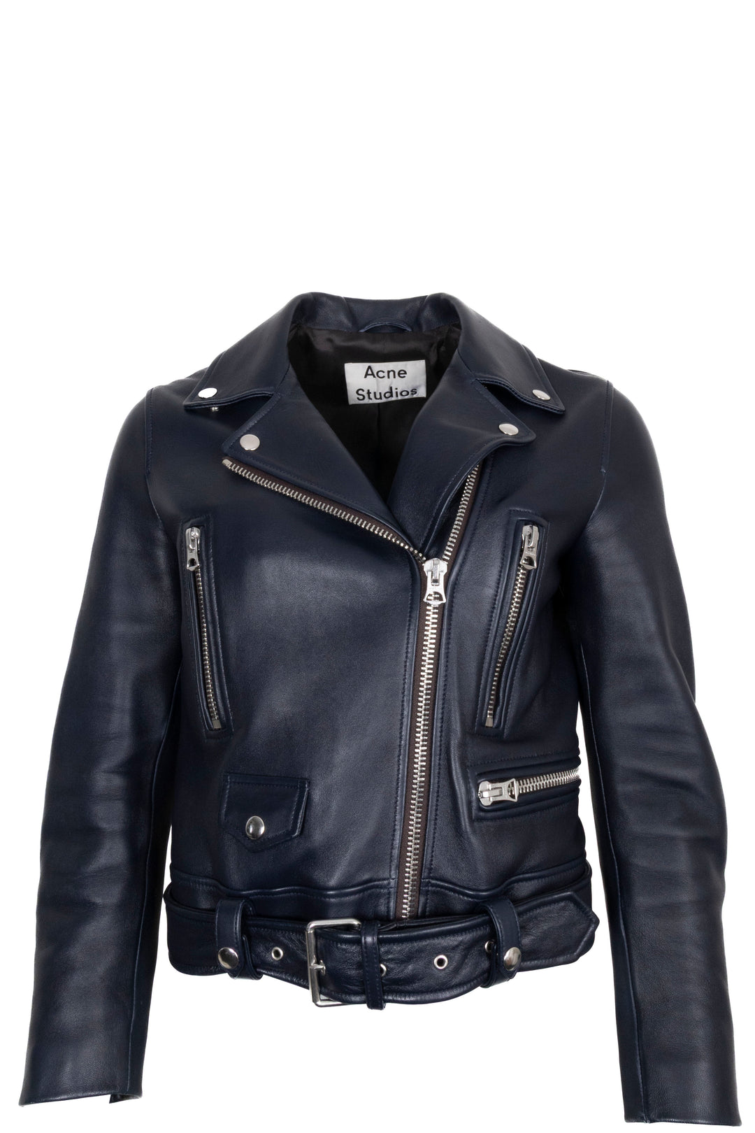 ACNE STUDIOS Biker Jacket Leather Blue