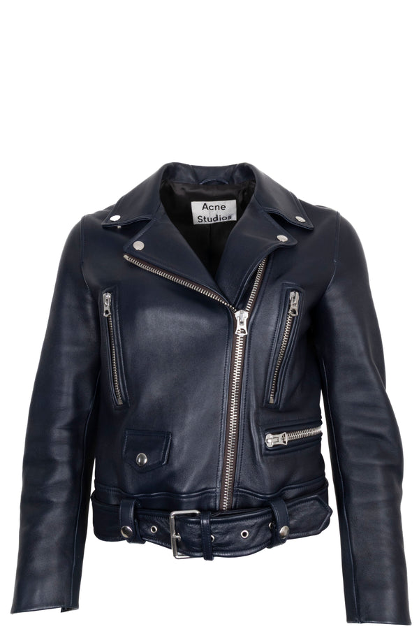 ACNE STUDIOS Biker Jacket Leather Blue
