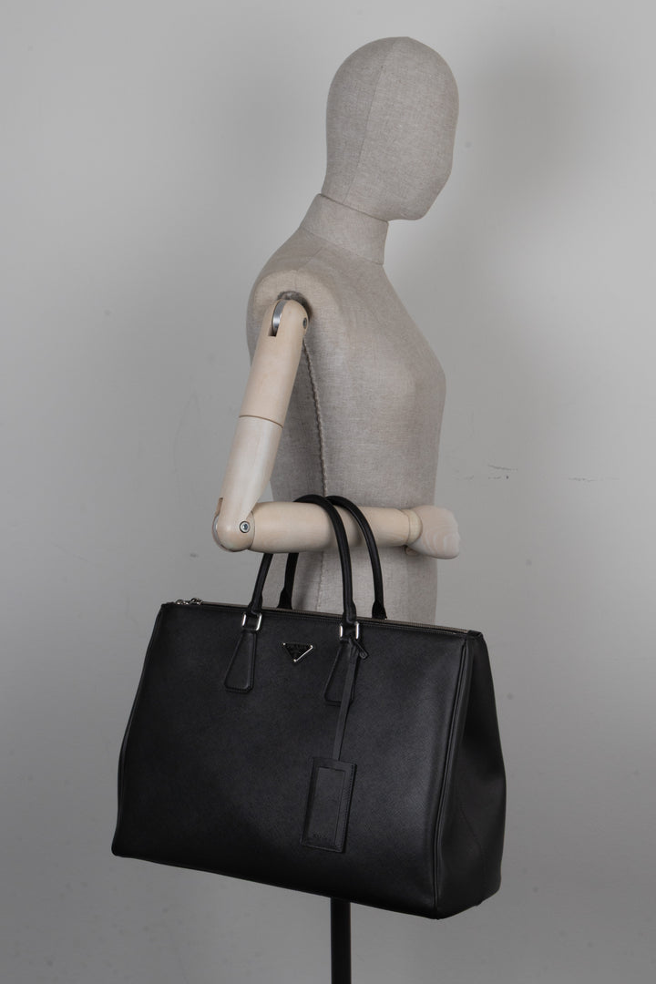 PRADA Large Galleria Tote Bag Saffiano Black
