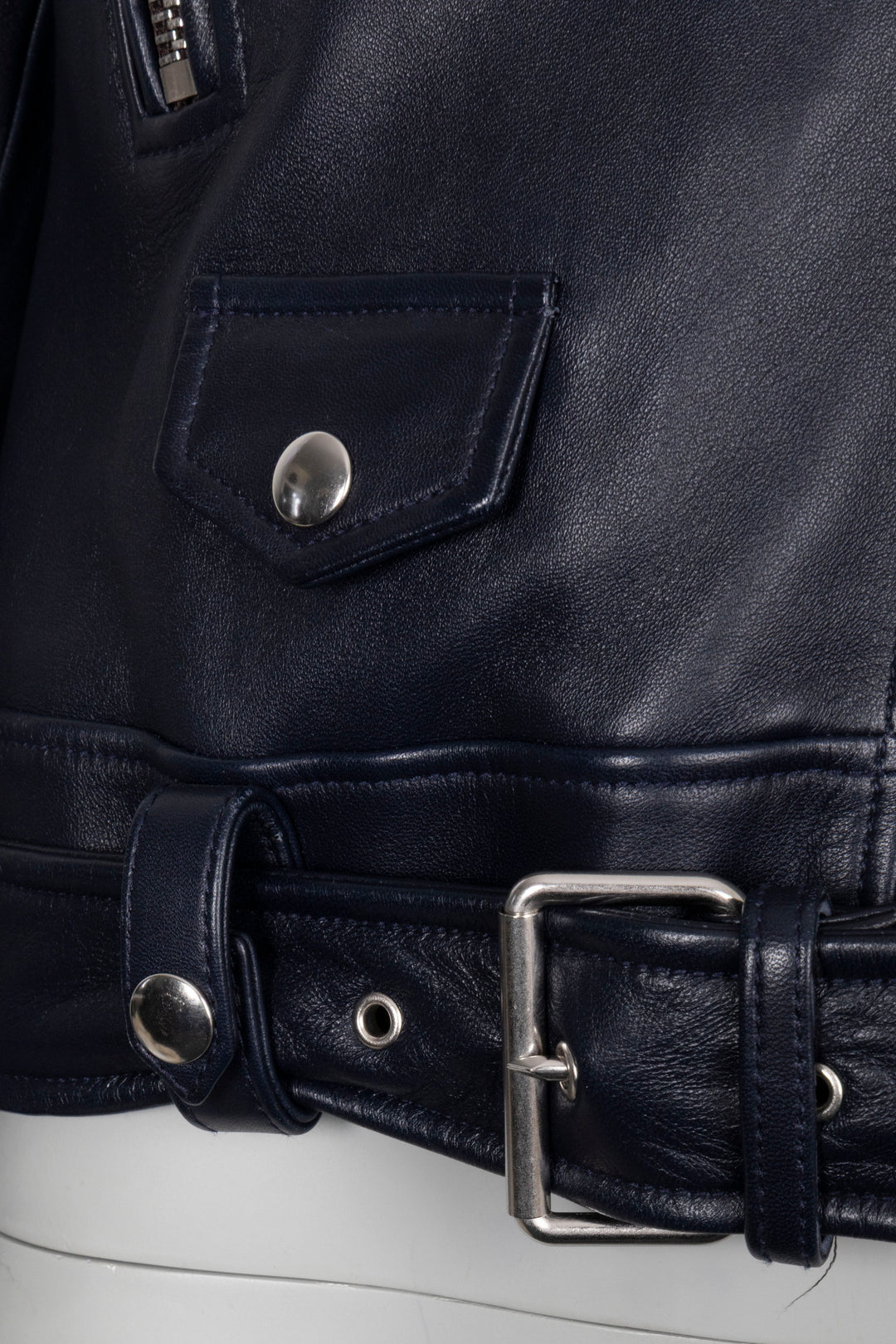 ACNE STUDIOS Biker Jacket Leather Blue