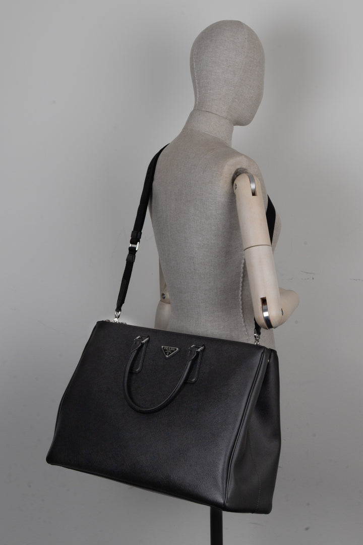 PRADA Large Galleria Tote Bag Saffiano Black