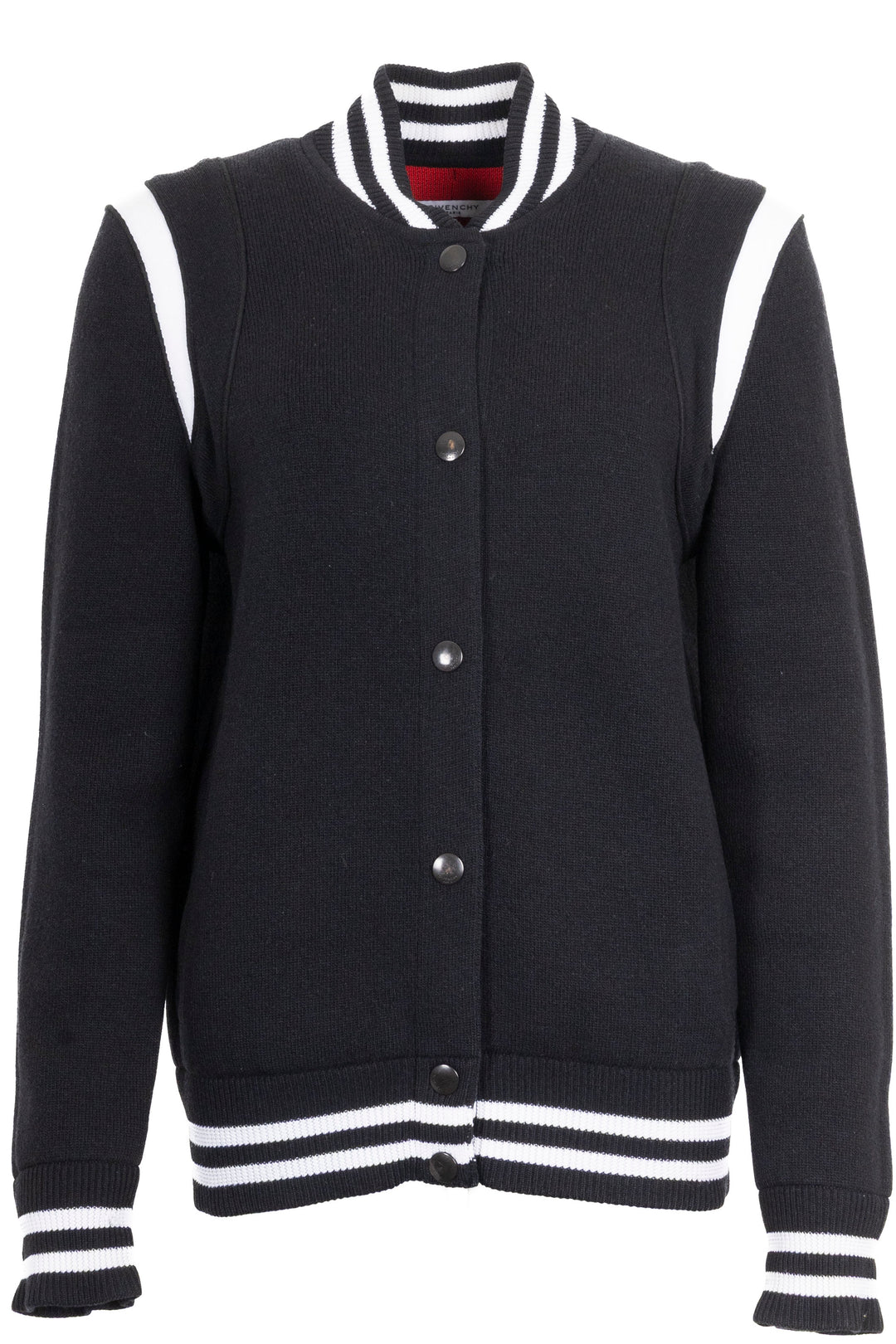 GIVENCHY Logo Veste universitaire Laine Noir Blanc
