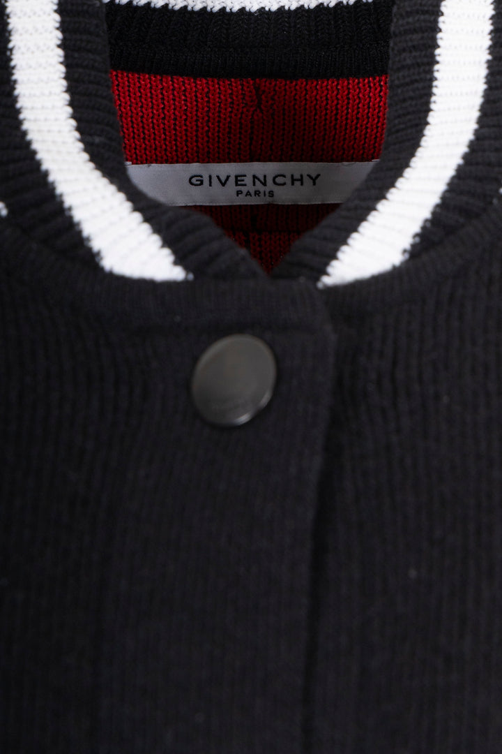 GIVENCHY Logo Veste universitaire Laine Noir Blanc