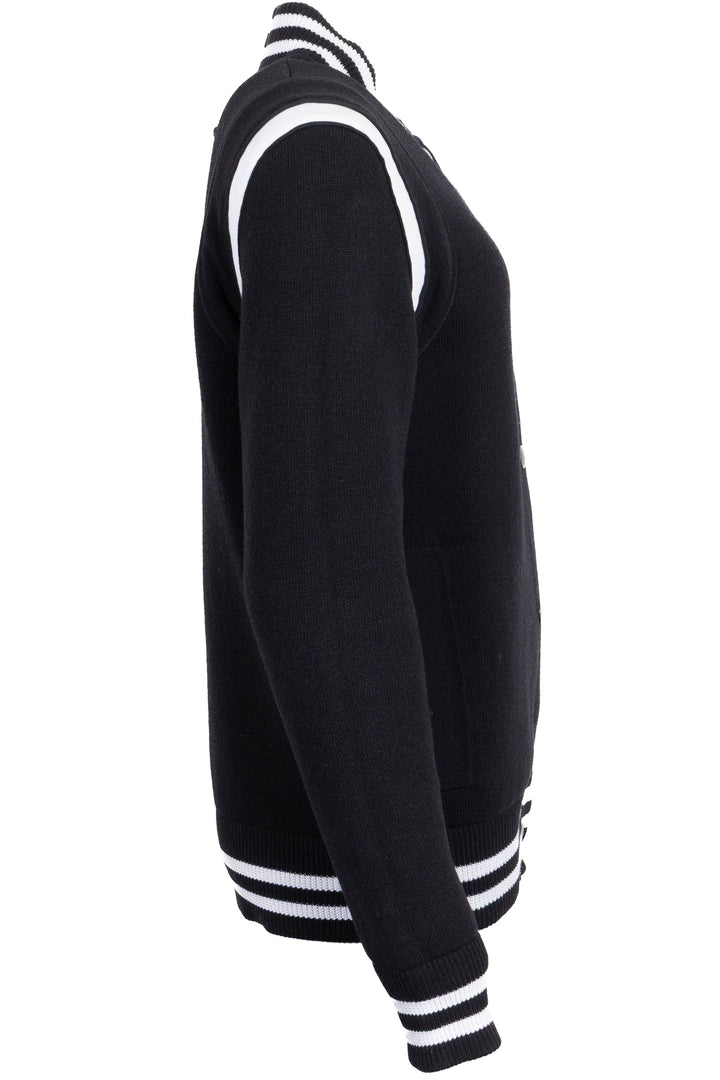 GIVENCHY Logo Veste universitaire Laine Noir Blanc