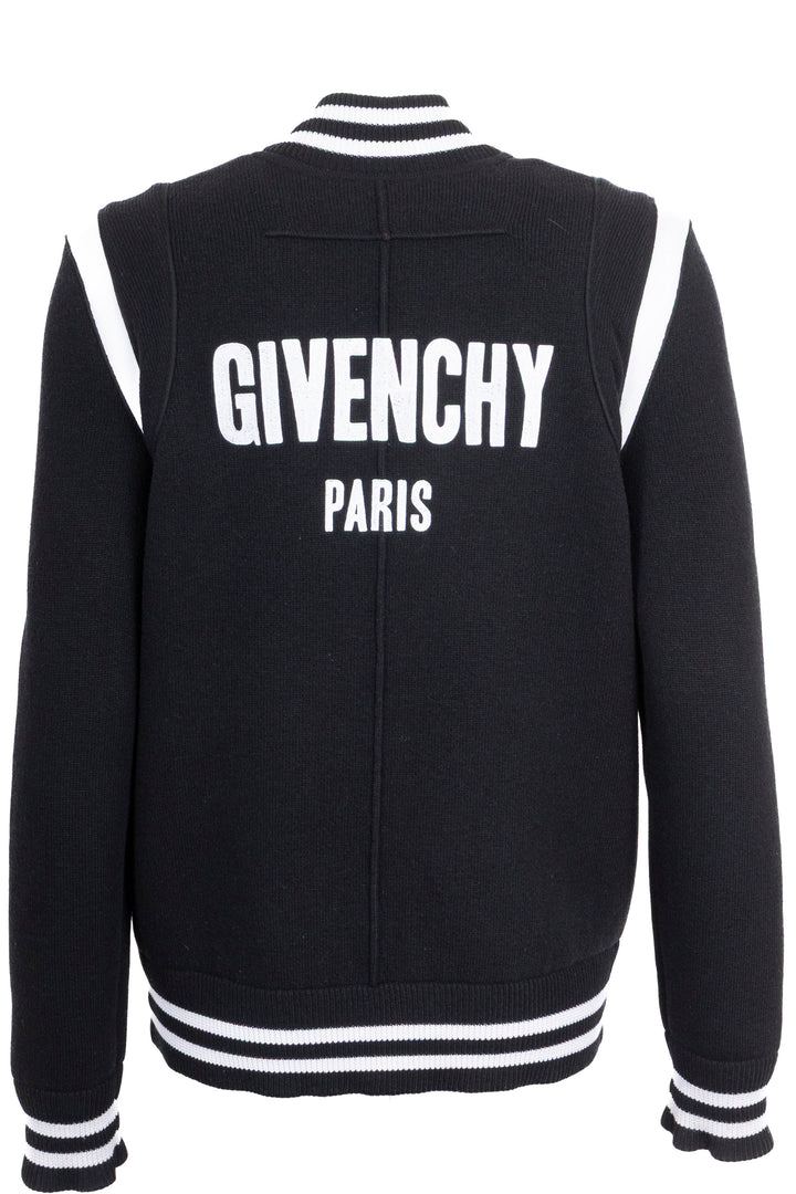 GIVENCHY Logo Veste universitaire Laine Noir Blanc