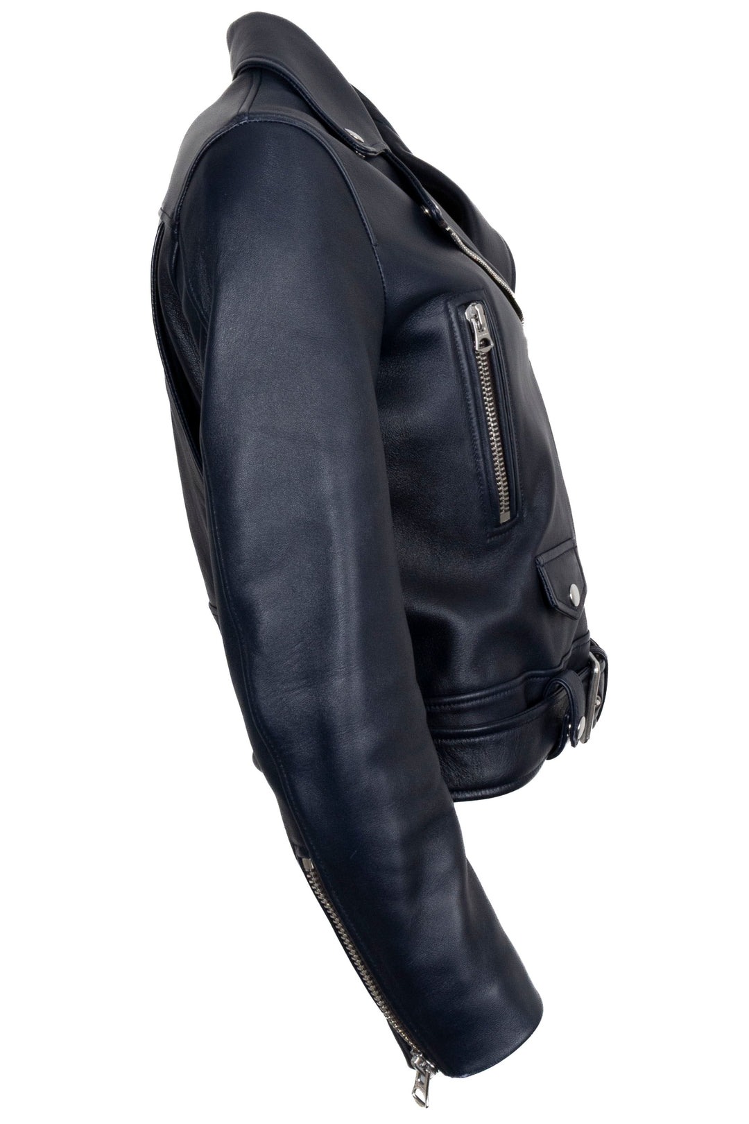 ACNE STUDIOS Biker Jacket Leather Blue