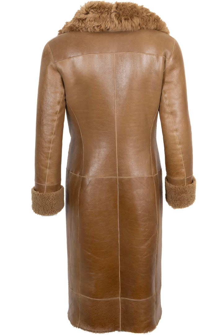 CHLOÉ Manteau Shearling Chanvre Doré