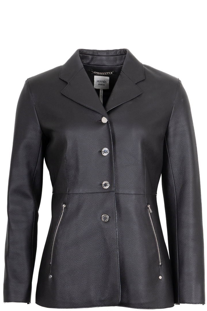 Veste en cuir de cerf noir Hermès Équestre Malaysia