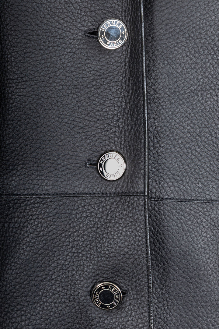 Veste en cuir de cerf noir Hermès Équestre Malaysia
