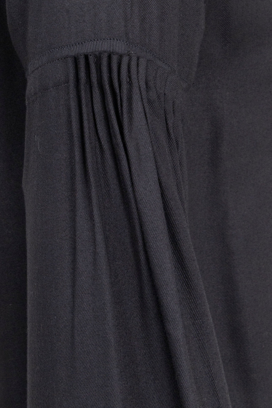 SAINT LAURENT 2017 Ruched Sleeve Shirt Black