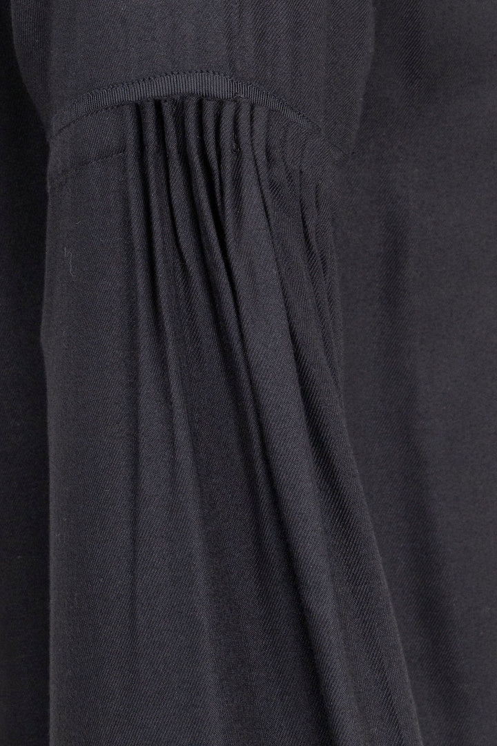 SAINT LAURENT 2017 Ruched Sleeve Shirt Black