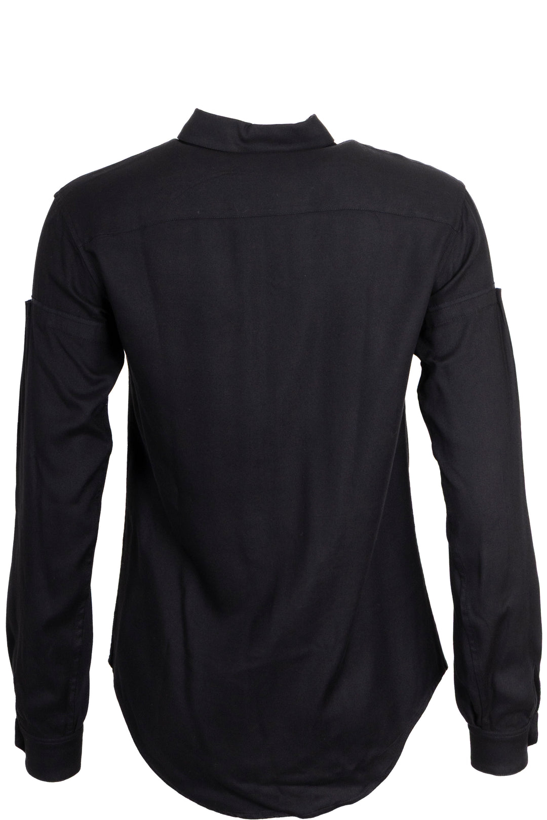 SAINT LAURENT 2017 Ruched Sleeve Shirt Black
