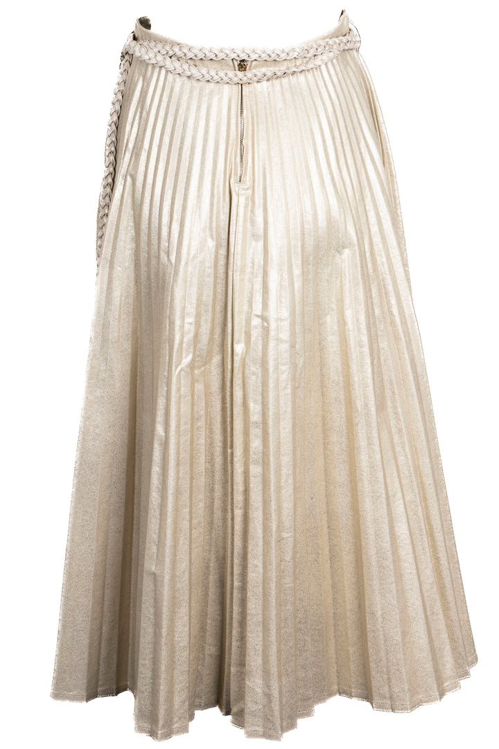 CHRISTIAN DIOR Pleated Skirt Gold