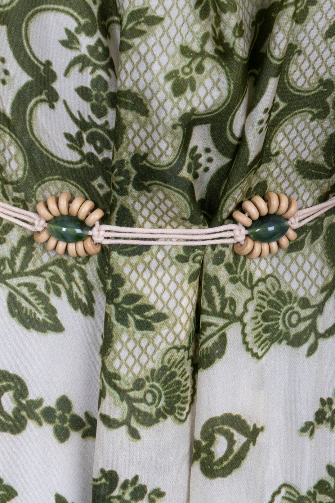ZIMMERMANN Robe Ceinturée Soie Vert Blanc