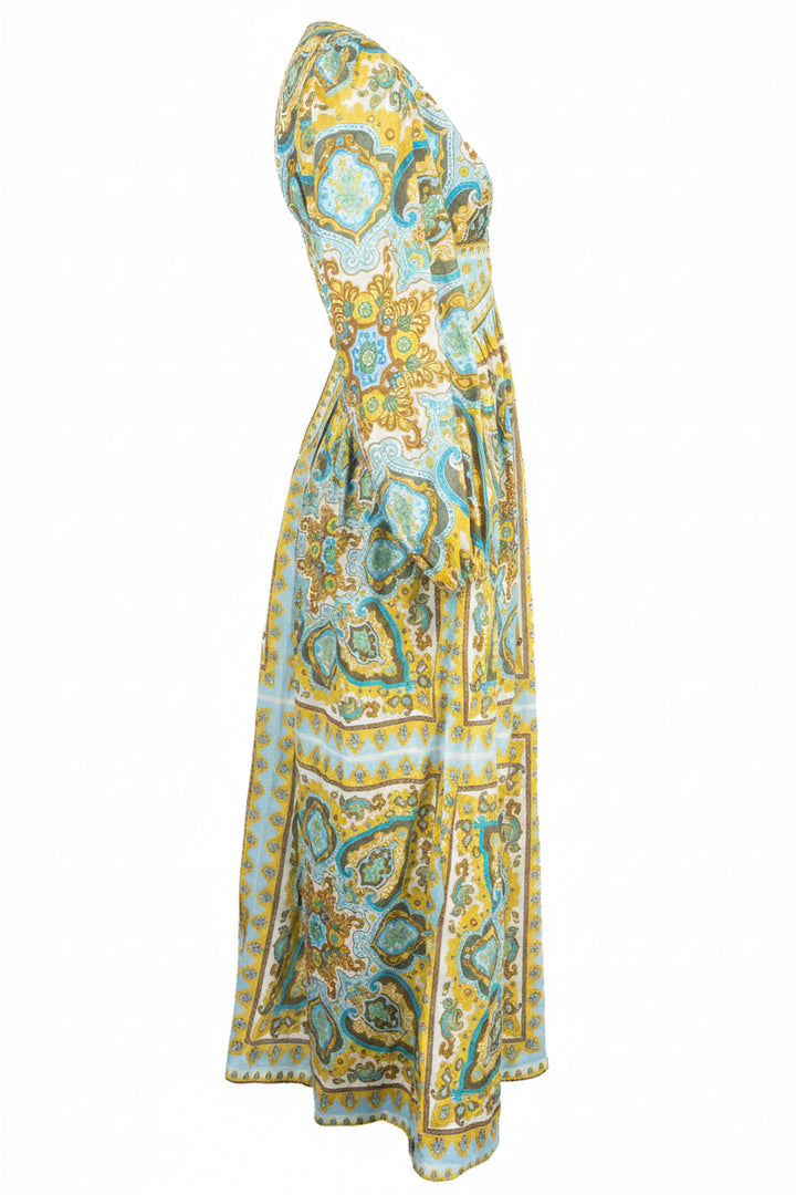 ZIMMERMANN Paisley Print Dress Cotton Blue