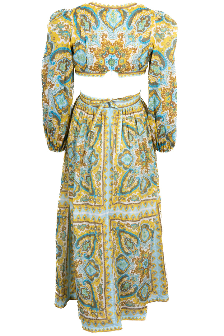 ZIMMERMANN Paisley Print Dress Cotton Blue