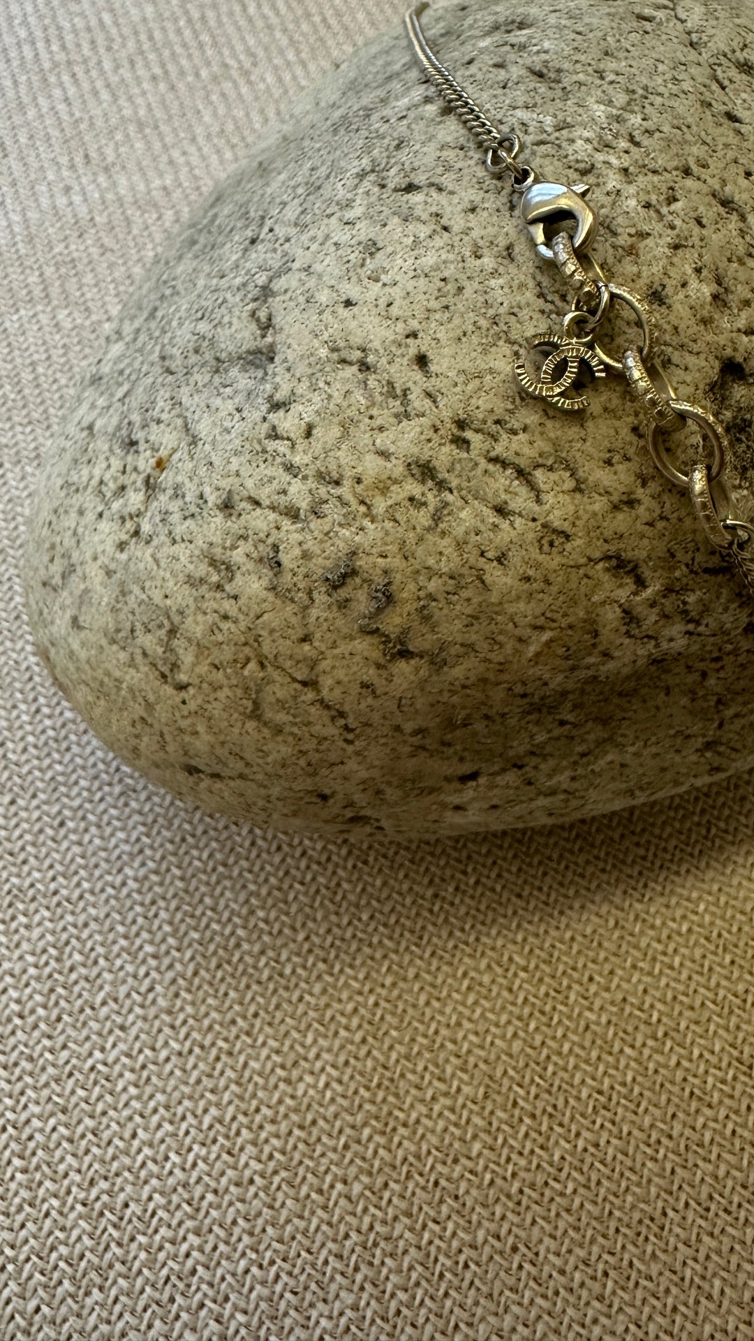 CHANEL CC Star Necklace MOP Gold