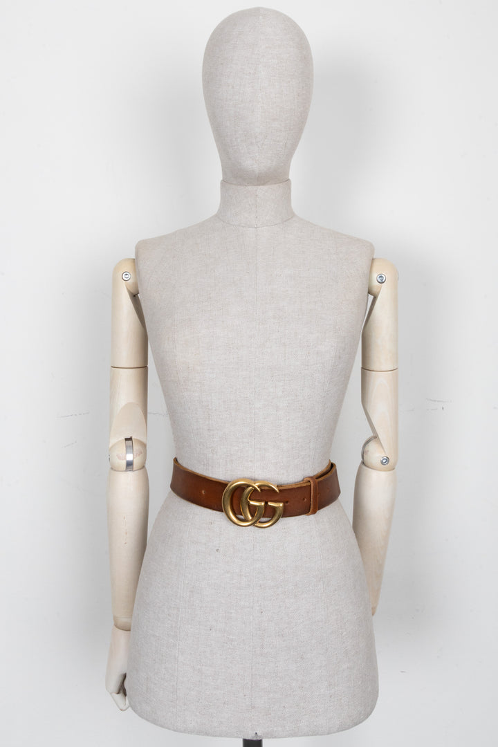 GUCCI Marmont Belt Brown