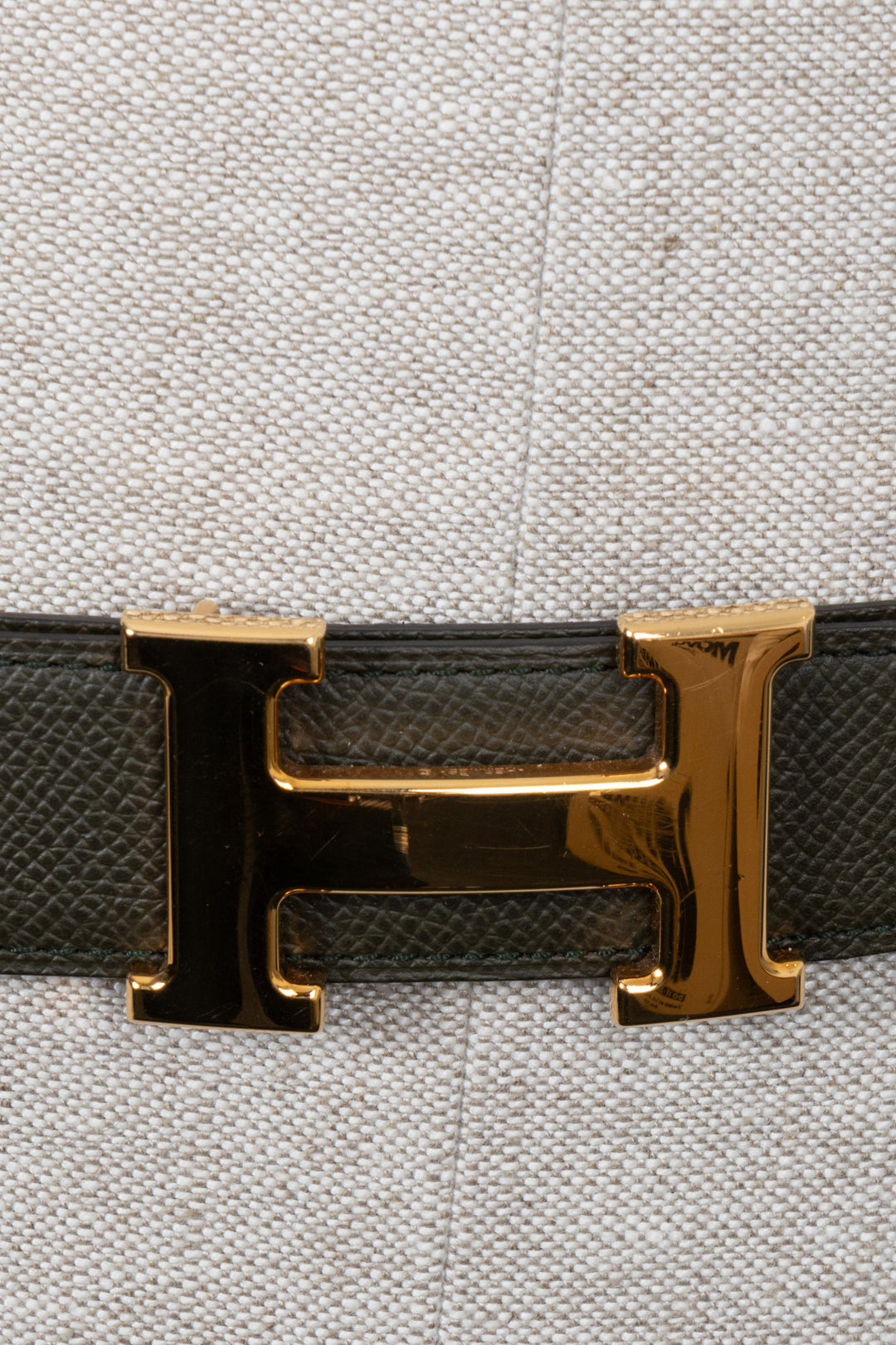 HERMÈS Constance H Belt Olive Green