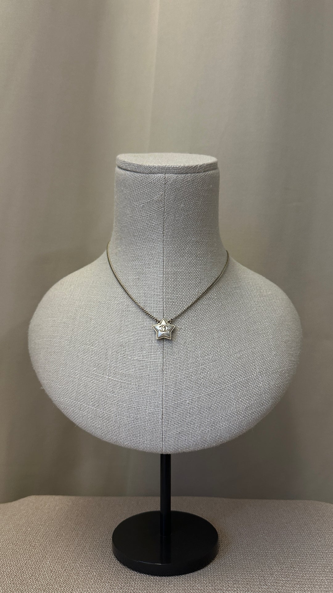 CHANEL CC Star Necklace MOP Gold