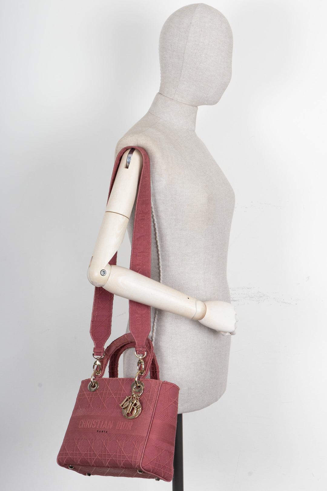 CHRISTIAN DIOR Cannage Lady D-Lite Bag Dusty Pink