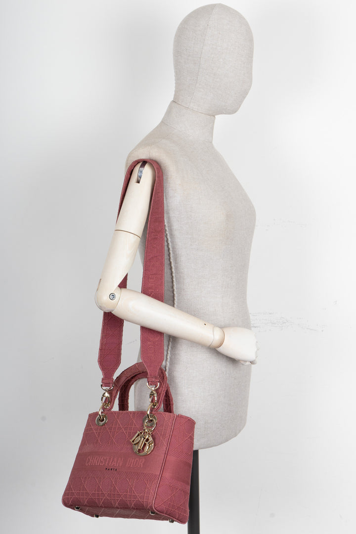 CHRISTIAN DIOR Cannage Lady D-Lite Bag Dusty Pink