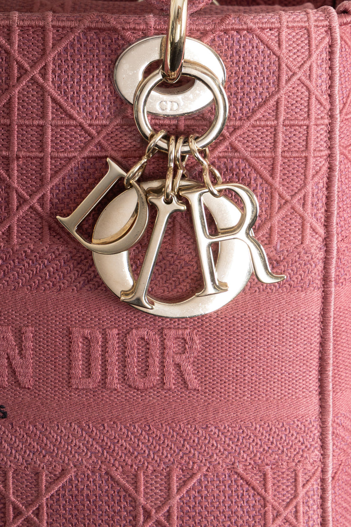 CHRISTIAN DIOR Cannage Lady D-Lite Bag Dusty Pink