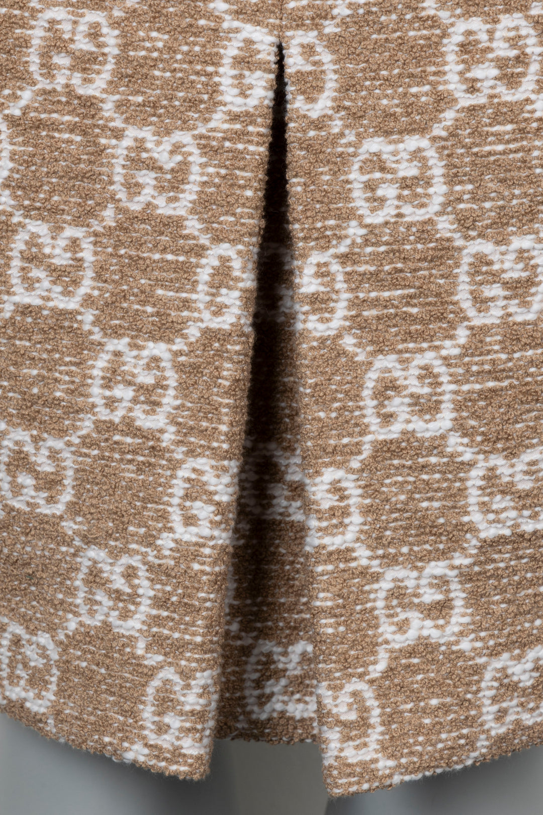 GUCCI Pleated GG Tweed Skirt Beige