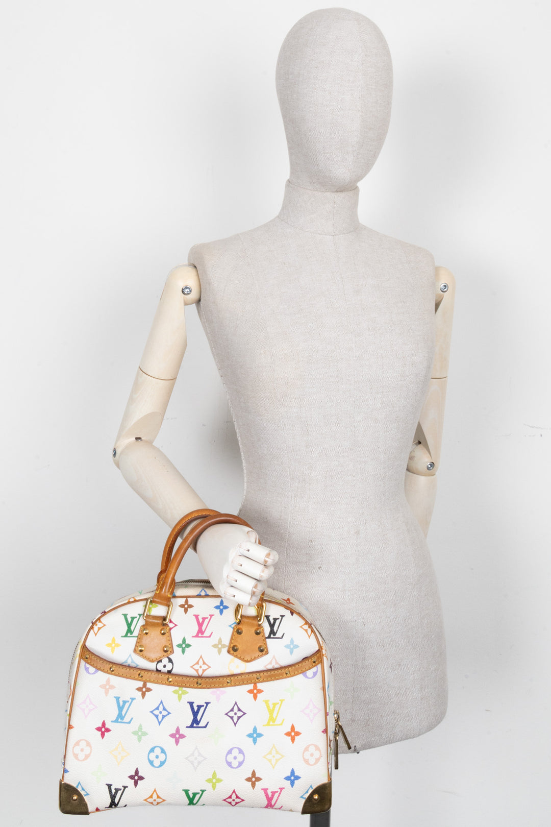 LOUIS VUITTON Trouville Handbag MNG Canvas Multicolor