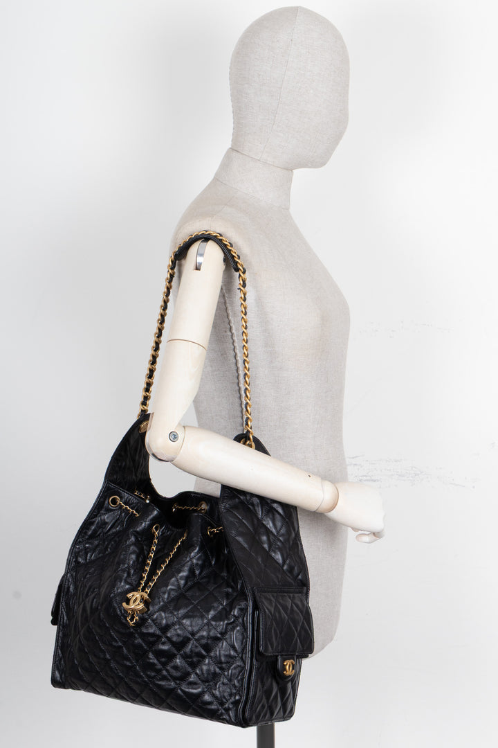 CHANEL 25 Small Calfskin Black