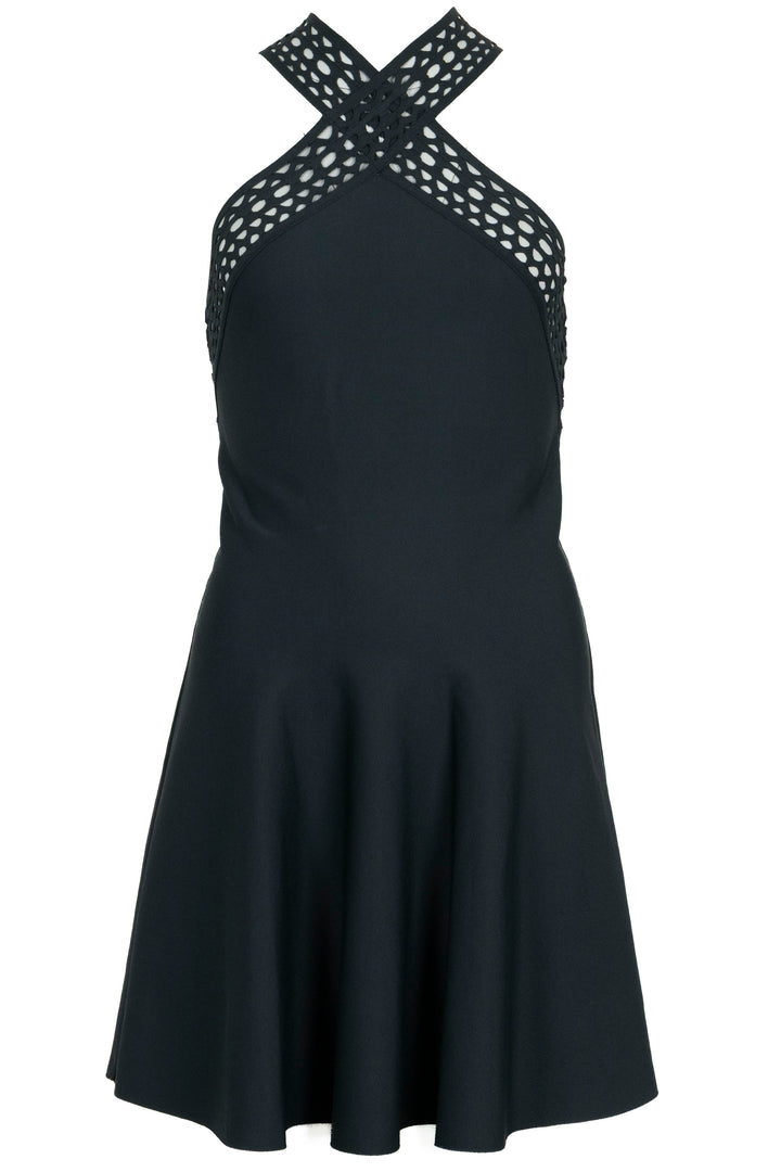 ALAÏA Vienne Crossover Mini Dress Green