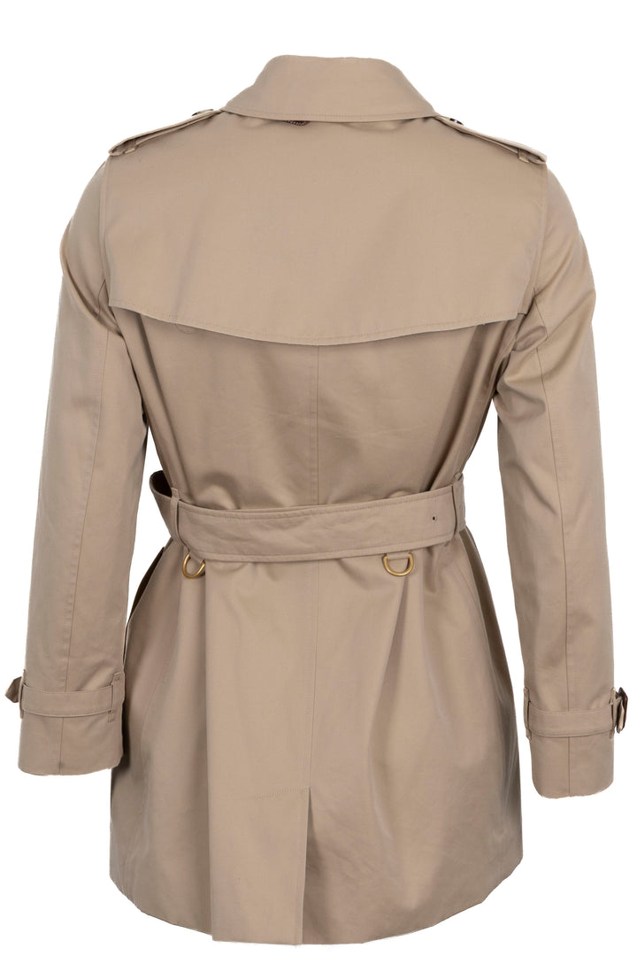BURBERRY Short Kensington Heritage Trench Coat Cotton Beige