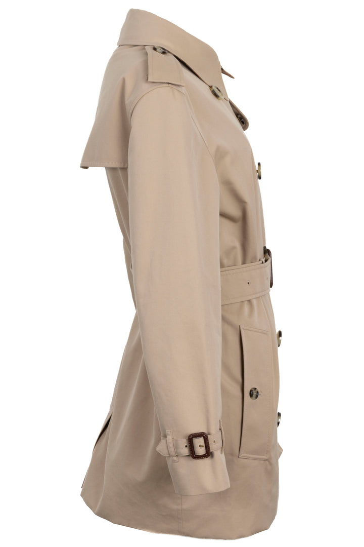 BURBERRY Short Kensington Heritage Trench Coat Cotton Beige