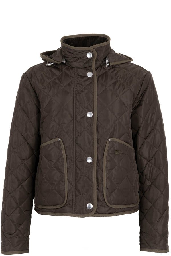 BURBERRY Floriston Cropped Quilted Jacket Green
