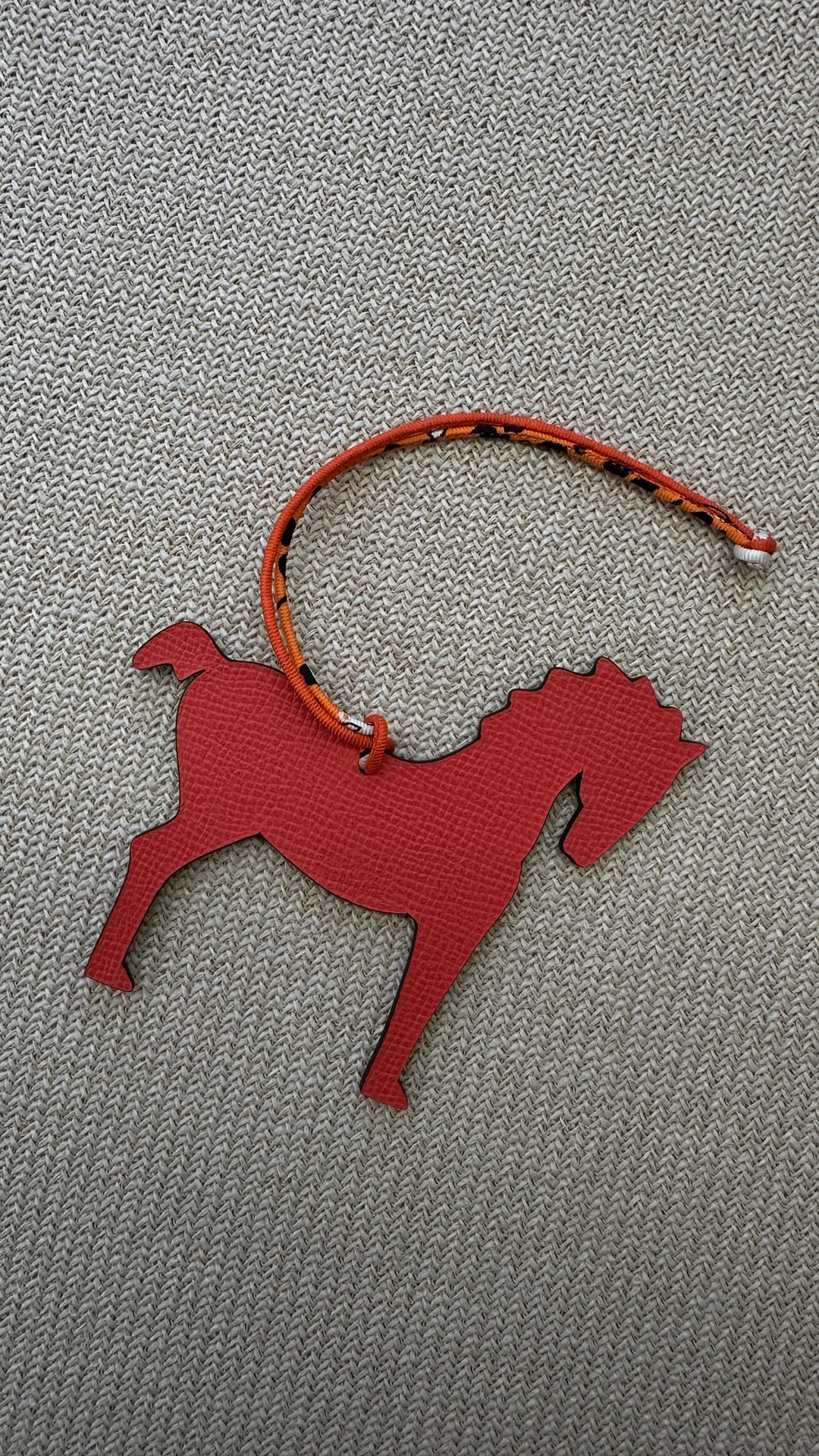HERMÈS Petit H Cheval Charm Coral Grey