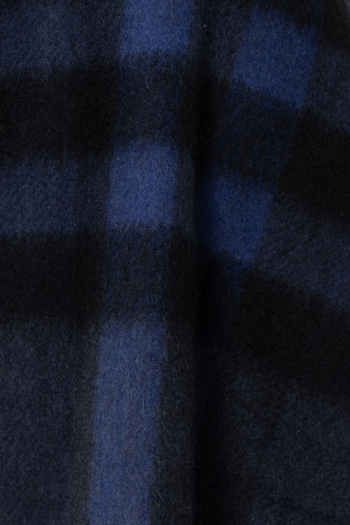 BURBERRY Check Scarf Cashmere Blue