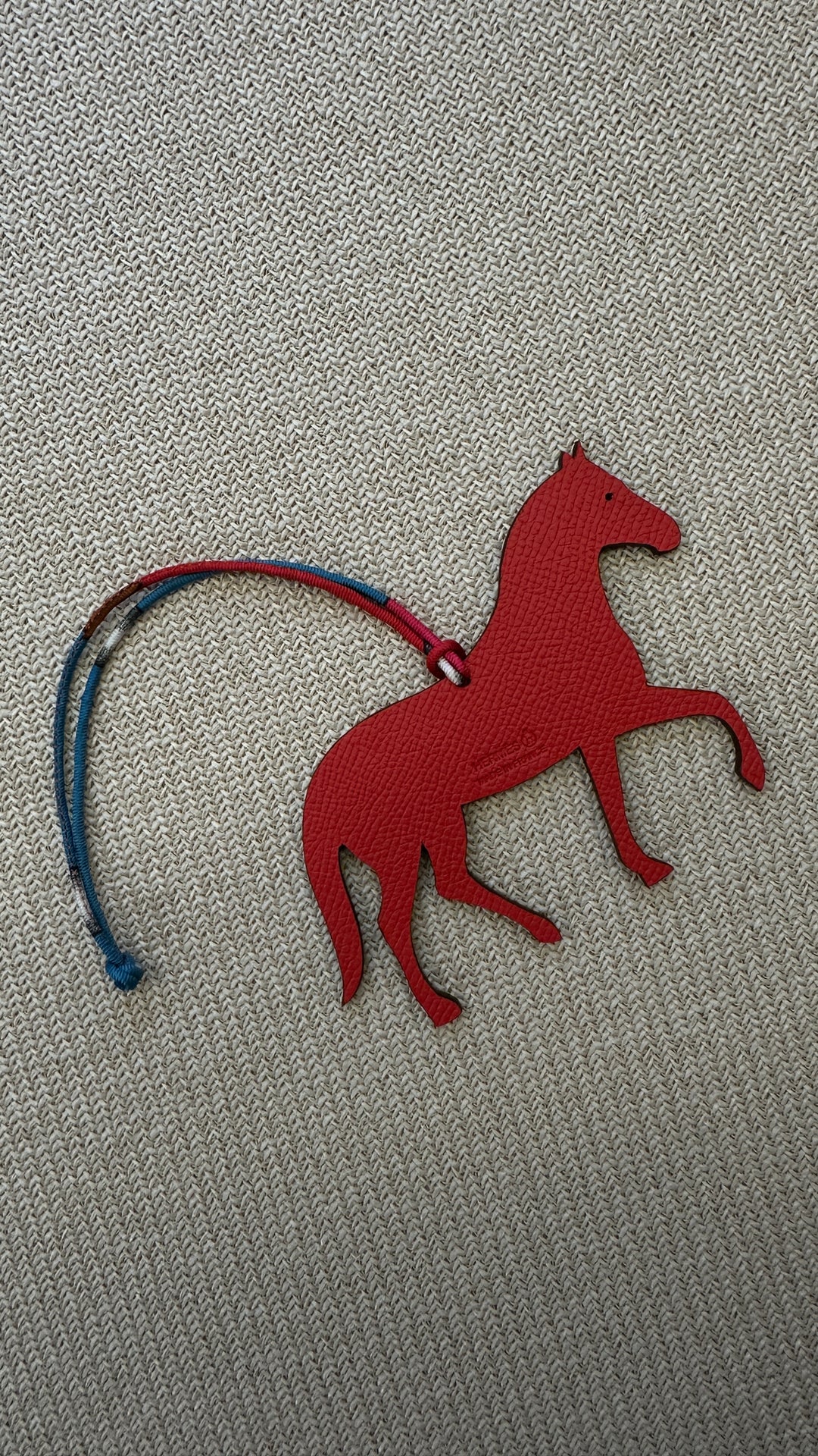 HERMÈS Petit H Cheval Charm Red Brown