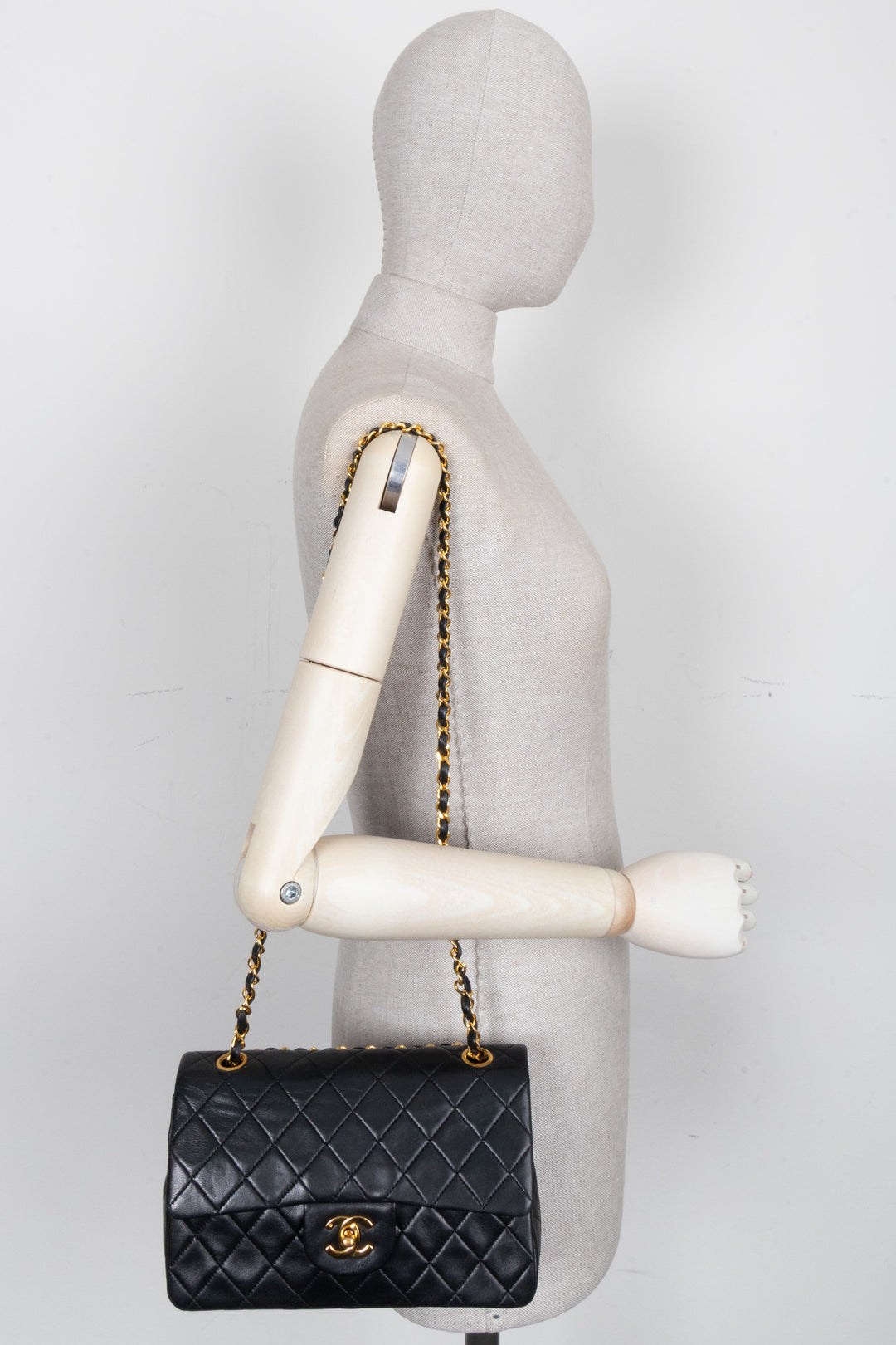 CHANEL Vintage Small Double Flap Bag Black
