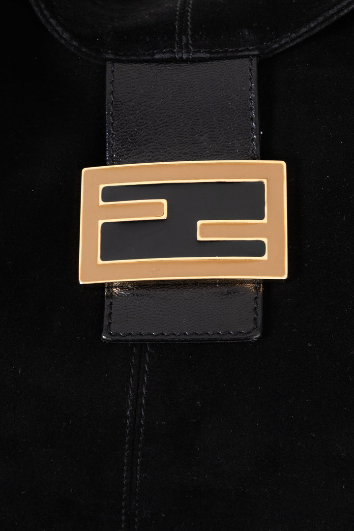 FENDI Mamma Baguette Bag Suede Black