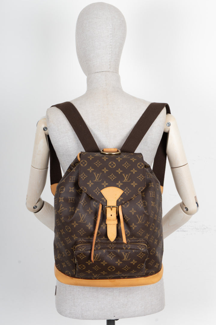 LOUIS VUITTON Montsouris GM Backpack MNG Canvas Leather Brown