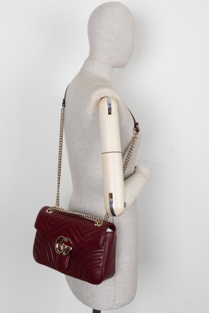 GUCCI Medium Marmont Crossbody Bag Ancora Red