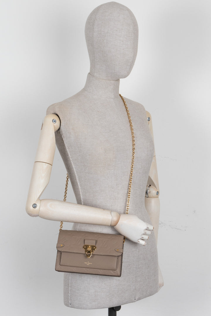 LOUIS VUITTON Vavin Chain Wallet Empreinte Taupe