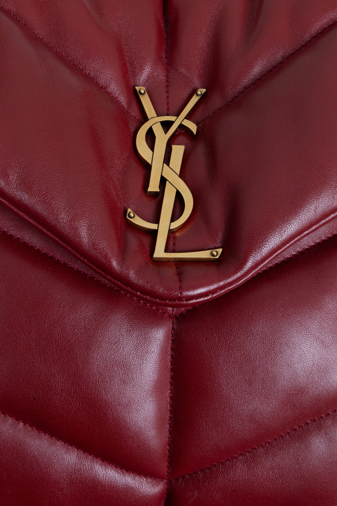 SAINT LAURENT Loulou Puffer Bag Medium Burgundy