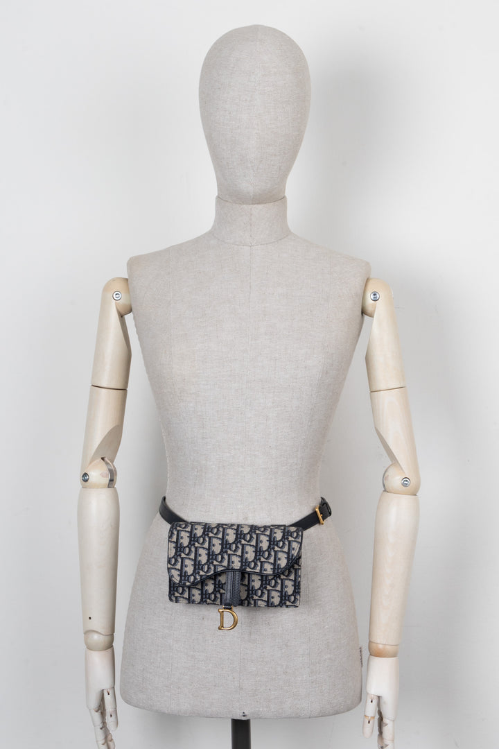 CHRISTIAN DIOR Saddle Belt Pouch Oblique Canvas