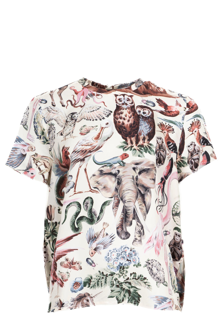 VALENTINO Fantastical Animal Silk Shirt Multicolor